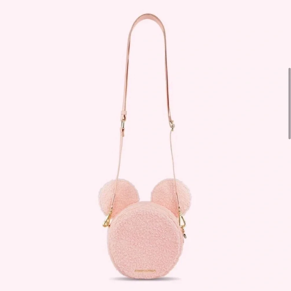 NWT Stoney Clover Lane Mickey Mouse Pink Crossbody Bag Sherpa Disney - Picture 5 of 10